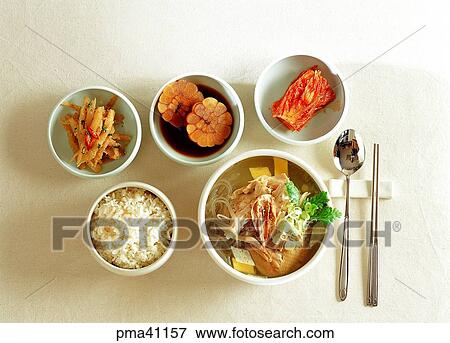 thick beef soup, gomtang, thick beef soup with chicken, dakgomtang, side dish, indoor View Large Photo Image Stock Photo - thick beef soup, gomtang, thick beef soup with chicken, dakgomtang, side dish, indoor. Fotosearch