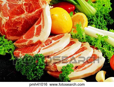 meat dish, pork, Korean style bacon, Samgyupsal, indoor, cook View Large Photo Image Stock Photograph - meat dish, pork, Korean style bacon, Samgyupsal, indoor, cook. Fotosearch
