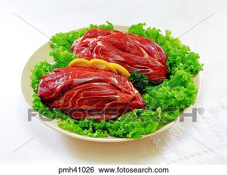 Stock Photograph - meat, meat dish, beef, beef, indoor, shank of beef. Fotosearch