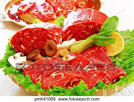 meat, meat dish, pork, mushroom, roast meat, fresh meat View Large Photo Image Stock Photography - meat, meat dish, pork, mushroom, roast meat, fresh meat. Fotosearch