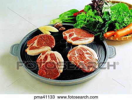 meat, meat dish, pork, roasted neck flesh, fresh meat, lid of a kettle View Large Photo Image Stock Image - meat, meat dish, pork, roasted neck flesh, fresh meat, lid of a kettle. Fotosearch