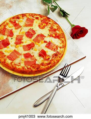 Bacon Pizza, Western food, indoor, style, cook, cooking View Large Photo Image Stock Image - Bacon Pizza, Western food, indoor, style, cook, cooking. Fotosearch