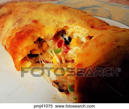 Stock Photography - Dumpling Pizza, objects, things, articles, Western food, indoor. Fotosearch