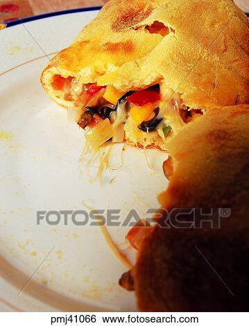 Stock Photograph - Dumpling Pizza, Western food, indoor, style, cook, cooking. Fotosearch