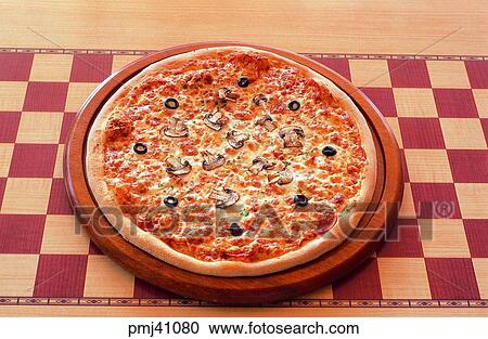 objects, things, articles, Western food, indoor, Mushroom Pizza View Large Photo Image Stock Image - objects, things, articles, Western food, indoor, Mushroom Pizza. Fotosearch