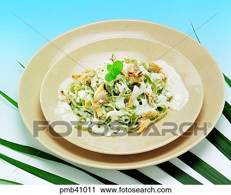 Stock Image - Tagliatelle, Western food, indoor, style, cook, cooking. Fotosearch