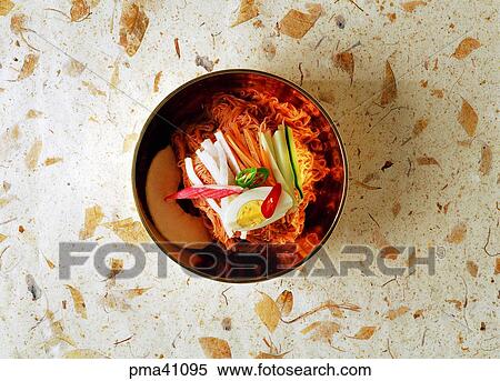Stock Photography - cold noodles, noodles, powdered food, flour-based food, cold mixed noodles, objects. Fotosearch