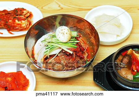 cold noodles, noodles, side dish, powdered food, flour-based food, cold mixed noodles View Large Photo Image Stock Photo - cold noodles, noodles, side dish, powdered food, flour-based food, cold mixed noodles. Fotosearch