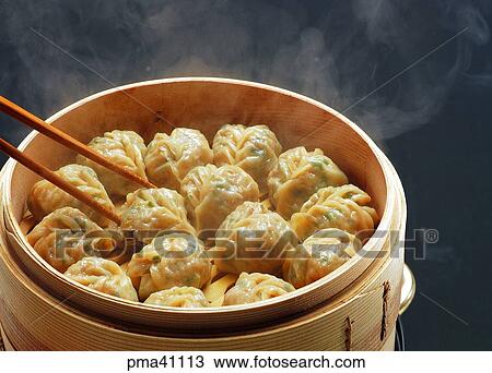 Stock Image - dumpling, powdered food, flour-based food, objects, things, articles. Fotosearch