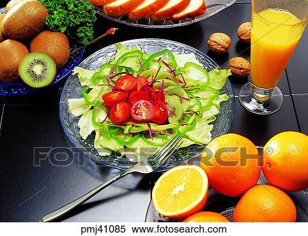Stock Photography - fruits, fruit, fruits salad, desert, objects, things. Fotosearch