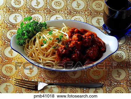 noodles, meatball spaghetti, powdered food, flour-based food, objects, things View Large Photo Image Stock Photo - noodles, meatball spaghetti, powdered food, flour-based food, objects, things. Fotosearch