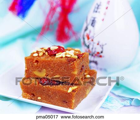 Stock Photo - tea and cakes, objects, things, articles, indoor, flavored glutinous rice. Fotosearch