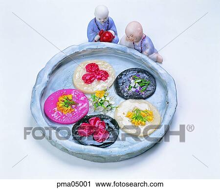 Stock Image - tea and cakes, rice cake, objects, things, articles, indoor. Fotosearch