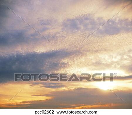 Stock Image - cloud, sky, sunrise, altostratus, black clouds, dark clouds, nature. Fotosearch