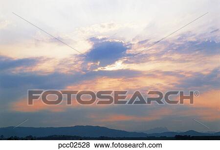 Stock Photo - cloud, sky, sunrise, altostratus, black clouds, dark clouds, nature. Fotosearch