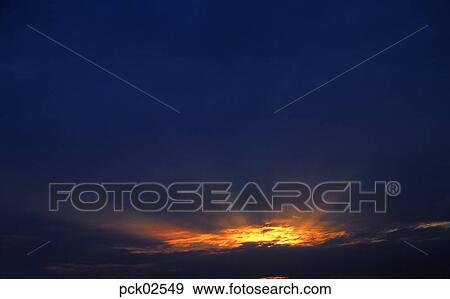 Stock Photo - red sky, sunrise, sunset, cloud, sky, sunset, sundown. Fotosearch