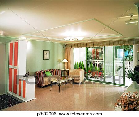 living room, living room interior, apartment house, floor, furniture, table, sofa View Large Photo Image Stock Photograph - living room, living room interior, apartment house, floor, furniture, table, sofa. Fotosearch