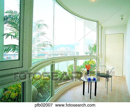 veranda, veranda, apartment house, table, chair, bench, sofa View Large Photo Image Stock Photo - veranda, veranda, apartment house, table, chair, bench, sofa. Fotosearch