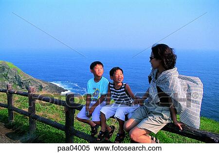 family, mother and children, Jejudo, fence, sun, children, child View Large Photo Image Stock Photography - family, mother and children, Jejudo, fence, sun, children, child. Fotosearch