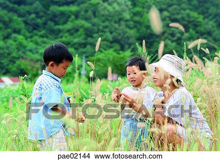 mother and children, family, foxtail, brother, children, child, kid View Large Photo Image Picture - mother and children, family, foxtail, brother, children, child, kid. Fotosearch