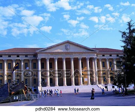 Picture - Verona City Hall, building, architecture, structure, building style, construction style, building. Fotosearch