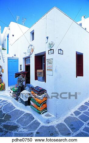 Mikonos, white house, blue, blue door, door, white building, construction View Large Photo Image Stock Image - Mikonos, white house, blue, blue door, door, white building, construction. Fotosearch