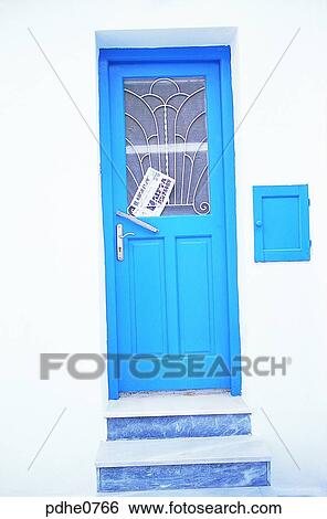 Mikonos, white house, blue, blue door, door, white building, construction View Large Photo Image Stock Photograph - Mikonos, white house, blue, blue door, door, white building, construction. Fotosearch