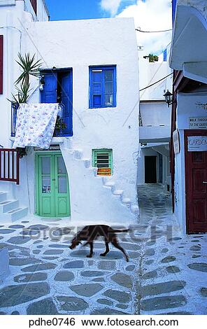 Mikonos, white house, blue window, white building, construction, house interior, housing View Large Photo Image Stock Photograph - Mikonos, white house, blue window, white building, construction, house interior, housing. Fotosearch