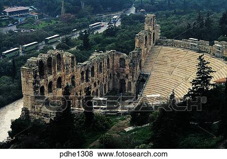 Stock Photo - pillar, Athens, theater, amphi, amphi theater, post, Acropolis. Fotosearch