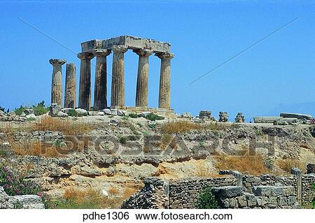 Temple Apollo, Corinth, Doric style, pillar, post, pole, column View Large Photo Image Stock Photograph - Temple Apollo, Corinth, Doric style, pillar, post, pole, column. Fotosearch