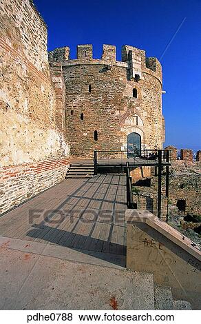 Thessalonica, castle, wall, remains, ruins, building, construction View Large Photo Image Stock Photo - Thessalonica, castle, wall, remains, ruins, building, construction. Fotosearch