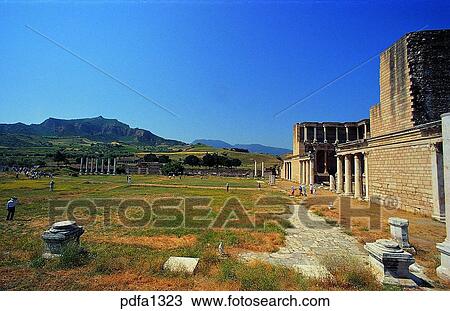 Stock Image - gymnasium, marble, marble pillar, post, pole, column. Fotosearch