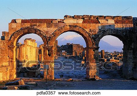 Stock Photo - Hierapolis, Roman, city enterence, relic, remains, culture, art. Fotosearch