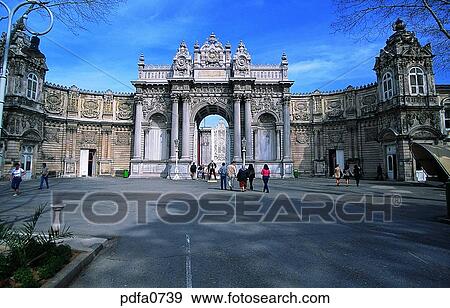 Stock Photo - Istanbul, Dolmabahce Palace, palace, empire, imperial, door, architecture style. Fotosearch