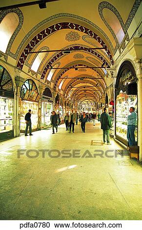 Stock Image - Istanbul, Grand Bazar, memorial, remembrance, store, market, fair. Fotosearch
