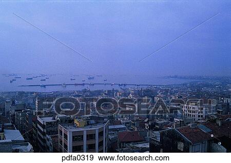 Stock Photo - Istanbul, Malama Sea, sea, house, housing, city, scenery. Fotosearch