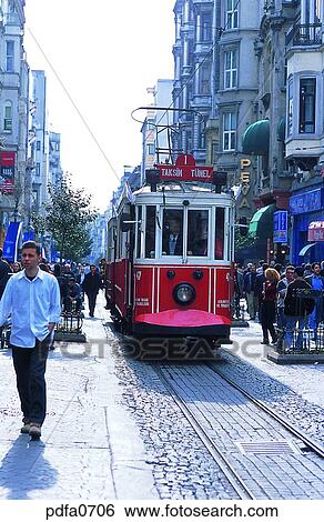 Istanbul, street, road, electric car, streetcar, trolley car, railroad View Large Photo Image Stock Photograph - Istanbul, street, road, electric car, streetcar, trolley car, railroad. Fotosearch