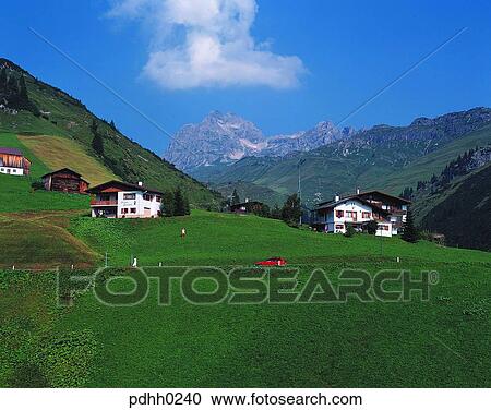 landscape, Swiss, tree, house, field, hill, lawn View Large Photo Image Stock Image - landscape, Swiss, tree, house, field, hill, lawn. Fotosearch