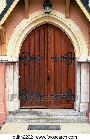 Nations Wooden Gate Front Day Stock Nations Wooden Gate Front Day
