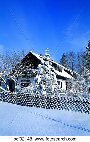 winter, season, suburb, suburb district, tree, day, snow View Large Photo Image Stock Photo - winter, season, suburb, suburb district, tree, day, snow. Fotosearch