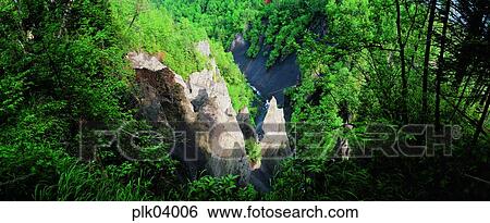 Stock Photograph - canyon, gully, day, Mt Baekdu, North Korea, mountain. Fotosearch