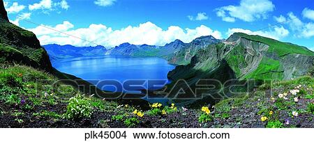 cloud, flower, day, puddle, Mt Baekdu, Mt Baekdu crater lake, spring View Large Photo Image Picture - cloud, flower, day, puddle, Mt Baekdu, Mt Baekdu crater lake, spring. Fotosearch