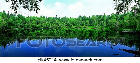 Picture - reflection, reflection, Mt Baekdu, North Korea, mountain, outdoor. Fotosearch