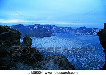 winter mountain, cloud, day, snow, water, Mt Baekdu, North Korea View Large Photo Image Picture - winter mountain, cloud, day, snow, water, Mt Baekdu, North Korea. Fotosearch