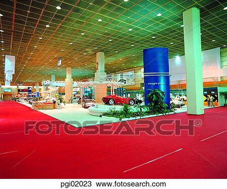 Stock Image - exhibition, industry, industry, indoor, interior, car. Fotosearch