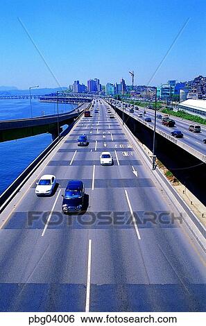 river, Gangbyeonno, Gangbyeon road, bridge, traffic and street, traffic and road, traffic and way View Large Photo Image Stock Photograph - river, Gangbyeonno, Gangbyeon road, bridge, traffic and street, traffic and road, traffic and way. Fotosearch