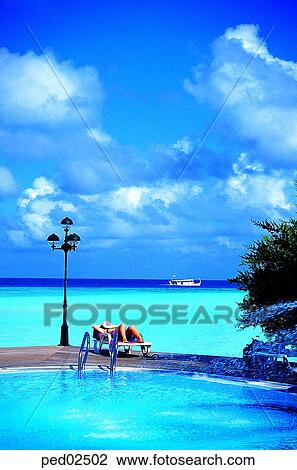 Stock Image - street lamp, street light, day, sea, beach, seashore, vacance. Fotosearch