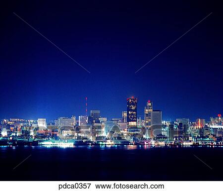 Stock Photo - building, structure, construction, building, architecture, neon, city. Fotosearch