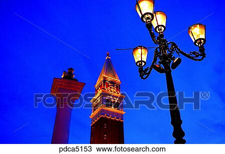 Stock Image - street lamp, street light, column, pole, Las Vegas, America, USA. Fotosearch
