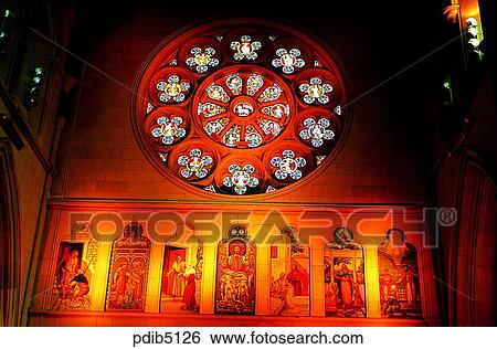 Stock Photograph - church, church indoor, church interior, day, indoor, indoor decoration, New Zealand. Fotosearch